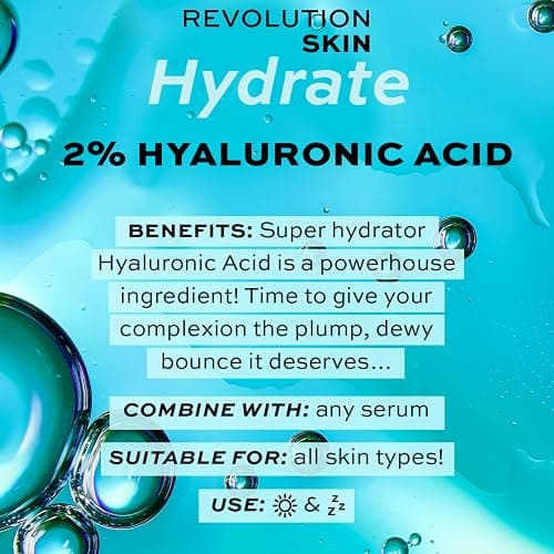 Revolution Beauty London Skincare Hyaluronic Acid Serum, Plumps, Softens and Hydrates Skin, 2% Solution, Lightweight Face Fragrance Free, 30 ml thumbnail 3