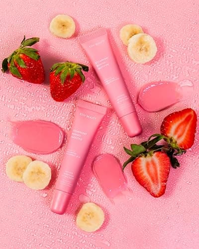 ESW Beauty Strawberry Banana Smoothie Lip Treatment - Soft Pink Nude Tint with Shea Butter, Hyaluronic Acid, Strawberry & Banana for Intense Hydration & Dryness Prevention thumbnail 2