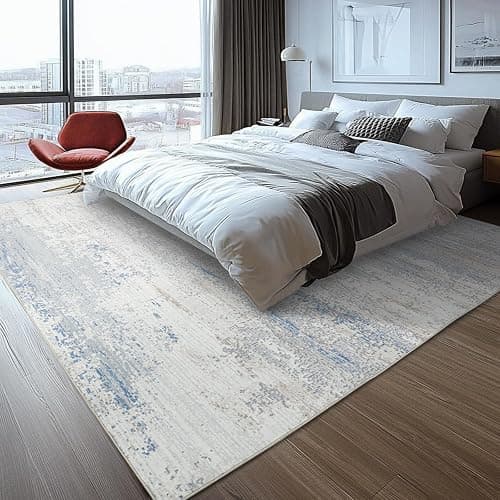 Lbris Washable Rugs 8x10 Area Rugs for Living Room- Modern Abstract Rugs for Bedroom,Dining Room, Large Soft Low Pile Carpet with Non Slip Rubber Backing,Neutral Accent Rug for Nursery Home Office thumbnail 6