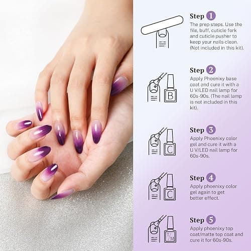 phoenixy 24 PCS Gel Nail Polish Set, Spring 21 Colors 7ml Gel Nail Polish Kit with Base Glossy Matte Top Coat Black Gray Red Nail Kit Gifts for Women thumbnail 7