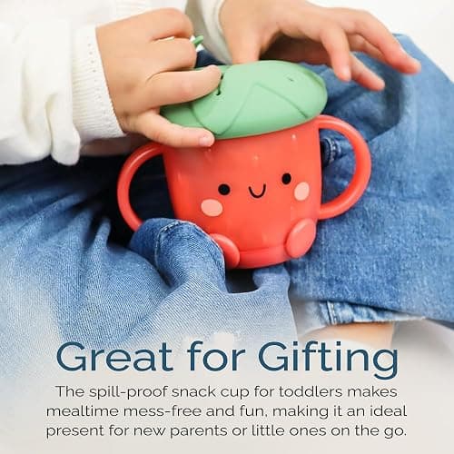 Itzy Ritzy Toddler Snack Cup - Spill-Proof Snack Cup for Toddlers with Soft Silicone Lid for Easy Food Access - Easy-To-Hold Kids Snacks Container With Handles - Ideal for 12 months & Up (Strawberry) thumbnail 7