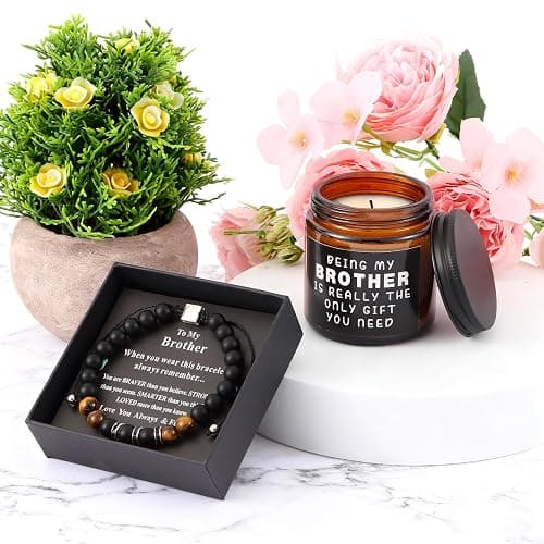 Brother Gifts for Men Christmas Gift Unique Gifts for Brother Including Tumbler Keychain Socks Pen Candle Bracelet Gift Card for Birthday Christmas thumbnail 4