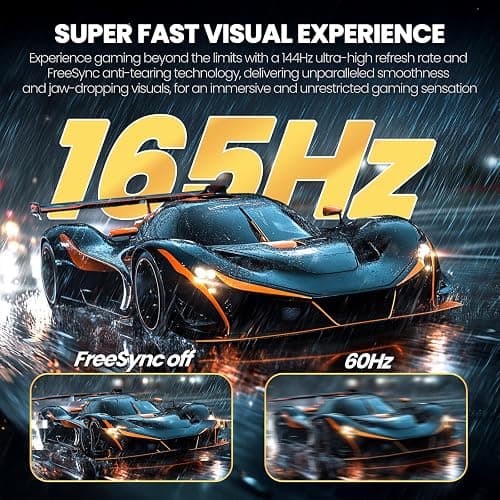 CRUA 34'' White Gaming Monitor 165Hz/144Hz 21:9 1500R Ultrawide Curved Monitor, WQHD 3440X1440 120%sRGB VA Panel Computer Monitor Support Freesync, PIP/PBP, HDMI2.0 & DP1.4, Wall Mount&Tilt Adjustable thumbnail 6