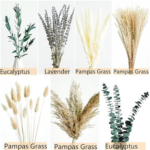 Green Pampas Grass Boho Bouquet – Exquisite Lavender and Eucalyptus Dried Flower Arrangements for Western Boho Decor – Rustic Flowers for Your Bohemian Home, Bedroom, and Wedding Table Décor thumbnail 4