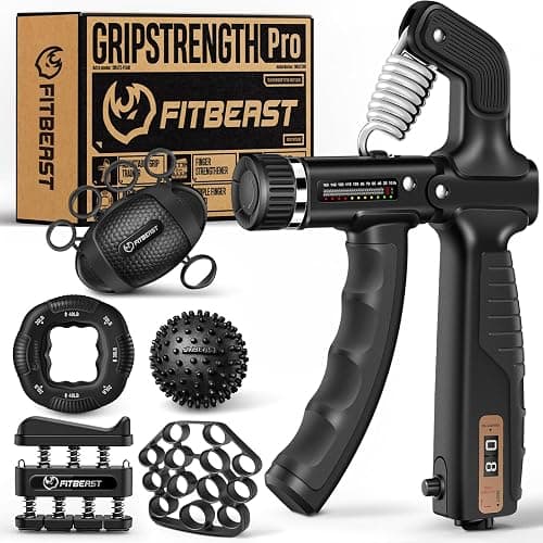 FitBeast Grip Strength Trainer, Hand Gripper Strengthener Kit - 6 Pack with Adjustable Resistance Forearm Strengthener, Forearm Exerciser and Massage Balls for Hand Therapy, Grip Training - Image 1
