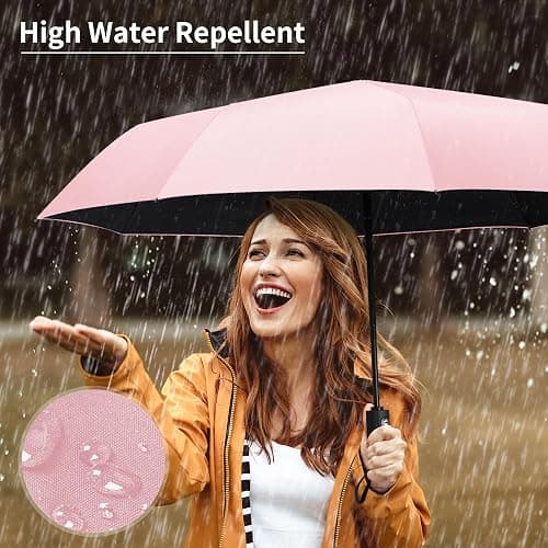 Seniny Windproof Travel Umbrella, Automatic Umbrellas for Rain, Portable & Compact Umbrellas for Backpack, Strong UV for Protection, Folding Small Sun Umbrella for Car, Walking thumbnail 5