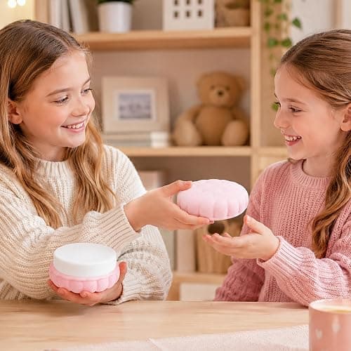 Slow Rising Squishy Bread, 3 Layers Detachable Soft Cookie Pink Squishies ,Sandwich Shaped Stress Relief Fidget Toys, Cute Food Squishies for Kids Adult Party Favors thumbnail 2