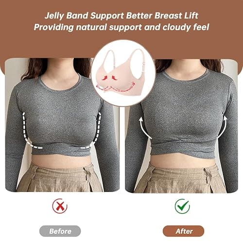 OEAK Womens Wireless Bras Comfortable Push Up Bra No Underwire Bra Full Support Lift Bralette Everyday Seamless Tshirt Bras thumbnail 4