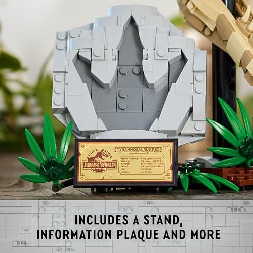 LEGO Jurassic World Dinosaur Fossils: T Rex Skull Building Toy - Dinosaur Toy for Boys & Girls, Ages 9+ Years - Gift for Christmas - Display for Bedroom - 76964 thumbnail 4