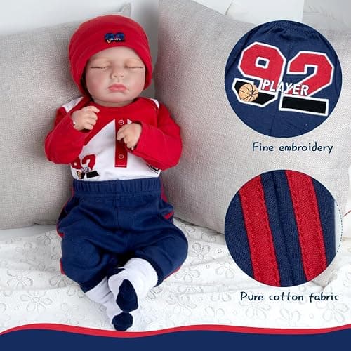 4 Pcs Reborn Baby Doll Clothes Boy Outfits Accessories for 17-22 Inch Reborn Doll Clothes Newborn Baby Clothing Set thumbnail 4