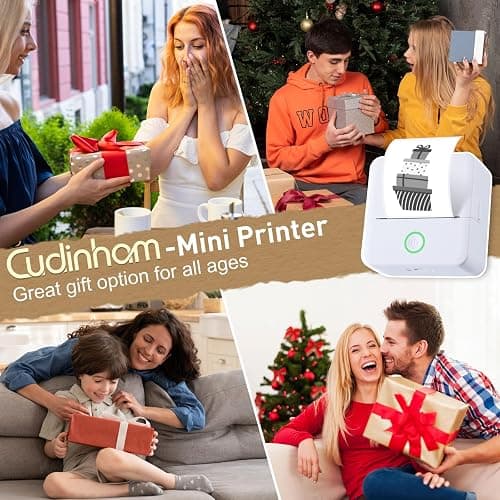 cudinham Print Pods Mini Printer, Sticker Printer with 10 Rolls Thermal Printing Paper, Inkless Pocket Printpod for Phone, Impresora Portátil for Notes, DIY, Compatible with iOS & Android (White) thumbnail 9