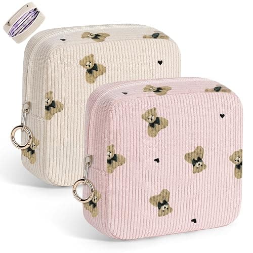 Desing Wish 2 Pcs Sanitary Napkin Storage Bags Women Girls Period Bag Feminine Period Pouch Portable Small Items Travel Organizer Storage Pouch for Teen Ladies Gifts Women - Image 1