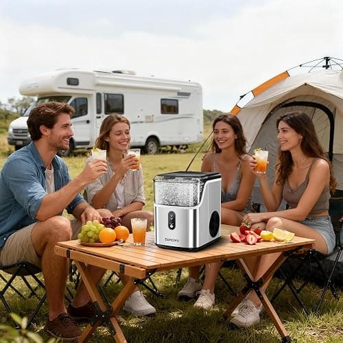 EUHOMY Nugget Ice Makers for Countertop with Ice Scoop & Basket, Self-Cleaning Sonic Pebble/Pellet Ice Maker Machine with 35lbs/24H Soft Ice for Home/Kitchen/Office, Stainless Steel, Silver thumbnail 2