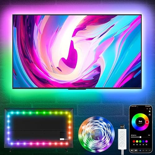 KSIPZE LED Lights for TV, 16.4ft TV led Backlight for 45-75 Inch TVs RGB TV Backlight Behind Music Sync Bluetooth APP & Button Control TV LED Strip Lights USB Powered for Bedroom/Gaming - Image 1