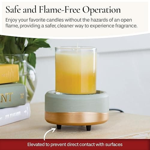CANDLE WARMERS ETC 2-in-1 Candle and Fragrance Warmer for Warming Scented Candles or Wax Melts and Tarts with to Freshen Room, Midas thumbnail 3