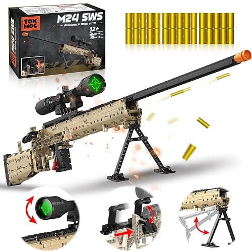YWFSFZ Building Blocks Gun Model Toys for Adults, 1388 Pcs 1:1 M24 Building Set Guns Model Toys for Adults Boys Teens Age 12+, Collectible Building Blocks Gift for Military Enthusiasts - Image 1