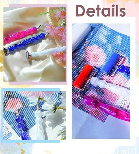 Hailivike 17PCS Threaded Diamond Art Tools, Upgraded Stainless Steel Tips Diamond Painting Pen No Loosen, Blue Set thumbnail 5