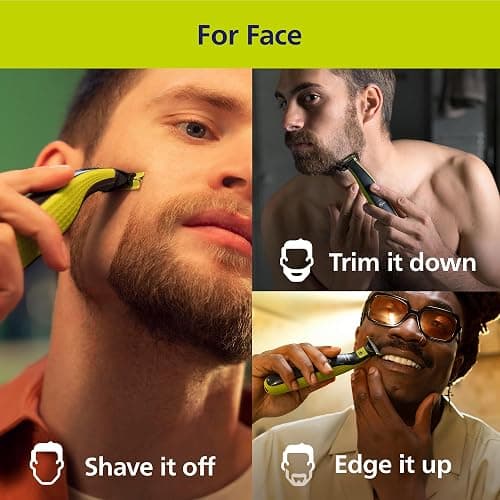 Philips OneBlade Hybrid 360 Blade Technology Electric Shaver for Face & Body, Beard Trimmer/Groomer with 3 x 360 Blade, 3 x Stubble Comb (1,3,5mm) & 1x Body Kit, Model QP2824/31 thumbnail 2