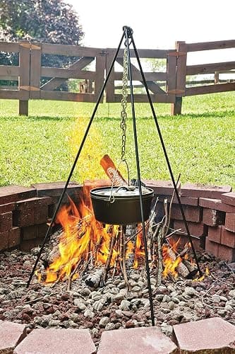 Cuisiland Camping Tripod Campfire Cooking Dutch Oven Tripod Adjustable Grill Tripod for Outdoor Campfire Cooking Camping, Picnic thumbnail 2