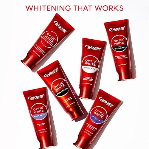 Colgate Optic White Advanced Hydrogen Peroxide Toothpaste, Teeth Whitening Toothpaste Pack, Enamel-Safe Formula, Helps Remove Tea, Coffee, and Wine Stains, Sparkling White, 3 Pack, 3.2 oz thumbnail 10