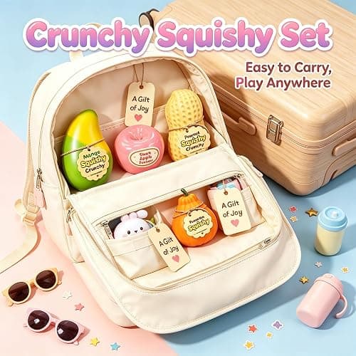 Crunchy Squishy Set, Crunchy Squishy Slow Rising Squishy Toys Fidget Toys | 4‑Pack Crunchy Mango & Peanut Squishy, Slushy Apple&Crunchy Orange, Slow Rising ASMR Squishy Set for Anxiety Relief thumbnail 5