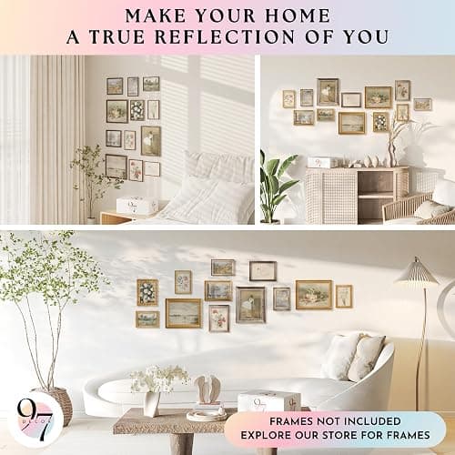 97 Decor French Decor For Home - Country French Wall Art Posters, Vintage Floral Pictures, Vintage Art Gallery Wall Prints Landscape Painting For Bedroom Decorations (Unframed) thumbnail 4
