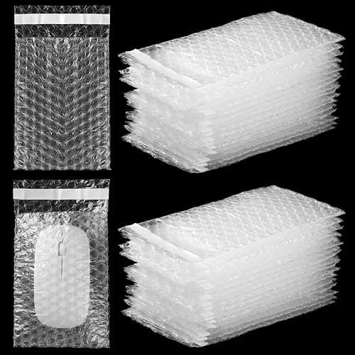 Frienda 300 Pcs Clear Self Sealing Bubble Cushion Bags Double Wall Bubble Pouch Bag Plastic Shockproof Protective Packing for Small Business Moving Shipping Packaging Storage(4" X 6") - Image 1