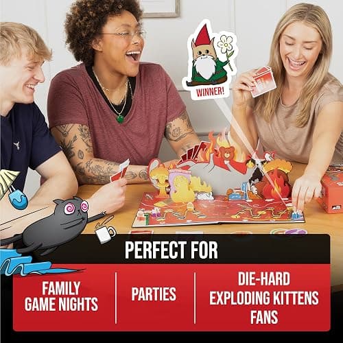 Exploding Kittens: The Board Game - The Action Packed Party Game to Celebrate 10th Birthday - 2-6 Players Aged 7+ - Great for Adults, Teens, Collectors, Kids thumbnail 7