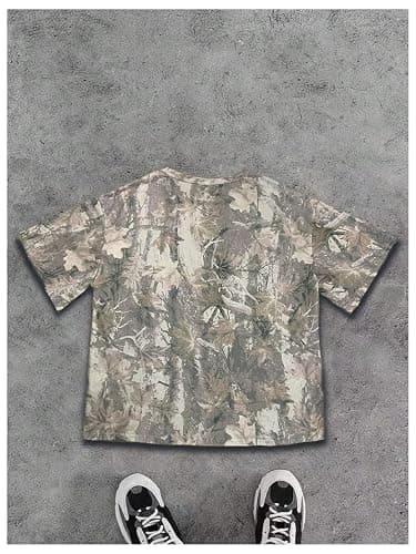 BEAUDRM Women's Y2K Camo Print Shirts Oversized Camouflage T Shirt Vintage Short Sleeve Tee Casual Crewneck Summer Tops thumbnail 3