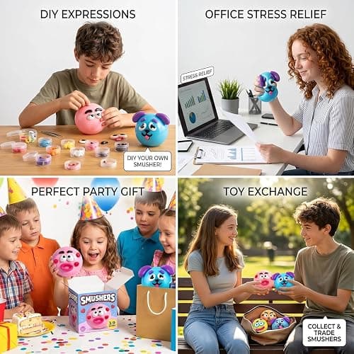 Smushers Squishy Curiosities - Ultra-Soft Slow Rising Stress Relief Toy for Adults, Cute Sensory Fidget Squeeze Toy, Stress Relief Desk Decor Gift（Blue） thumbnail 7
