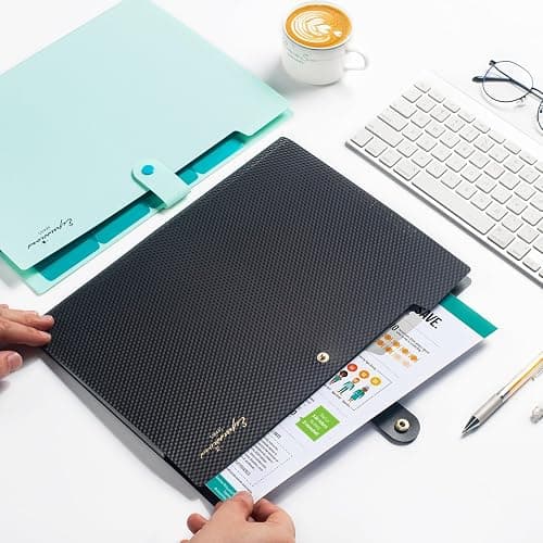Sooez Accordion File Organizer 8 Pocket, Expanding File Folder with Labels, Folders for Document, Portable Paper Bill Receipt Organizer for Home School Office College Supplies, Letter A4 Size, Black thumbnail 2
