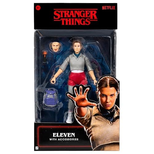 Stranger Things Eleven Upside Down Collector Figure - 6-Inch Highly Detailed Figure with Soft Good Clothing and Unique Accessories - Image 1