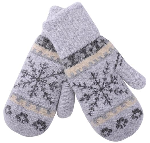Winter Warm Mittens for Women Men - Soft-Double Layer-Snowflake Cold Weather Stretch Thick Lining Knitted Gloves thumbnail 5