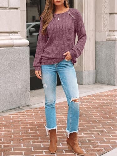 AUTOMET Womens Long Sleeve T Shirts Casual Tunic Work Tops Spring Plus Size Sweaters Date Night Outfit 2026 Dressy Blouse thumbnail 6