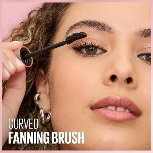 Maybelline Lash Sensational Washable Mascara, Lengthening and Volumizing for a Full Fan Effect, Blackest Black, 1 Count thumbnail 4