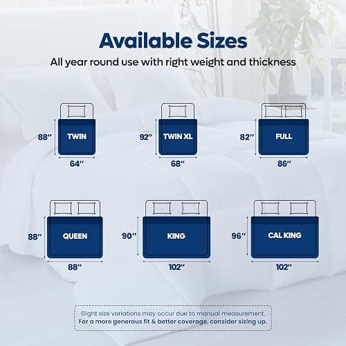 Utopia Bedding Comforters Queen Size, All Season Duvet Insert, Down Alternative Box Stitched Bed Comforter with Corner Tabs, Machine Washable (White) thumbnail 9