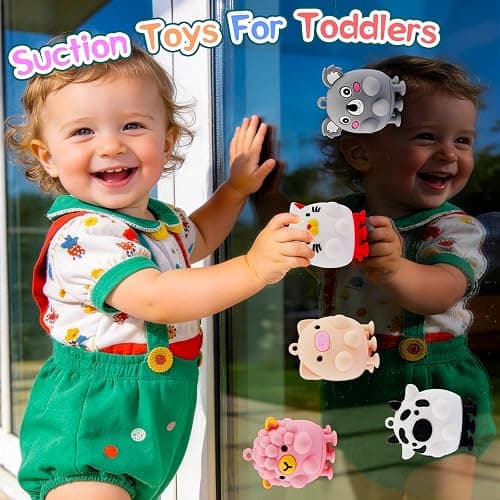 12 PCS Animal Pop Suction Fidgets Toys, Toddler Travel Toys for Airplane Car Activities Essential, Party Favors for Kids, Goodie Bags Stuffers for Kids, Toddler Bath Toys, Birthday Gifts for Boy Girls thumbnail 4