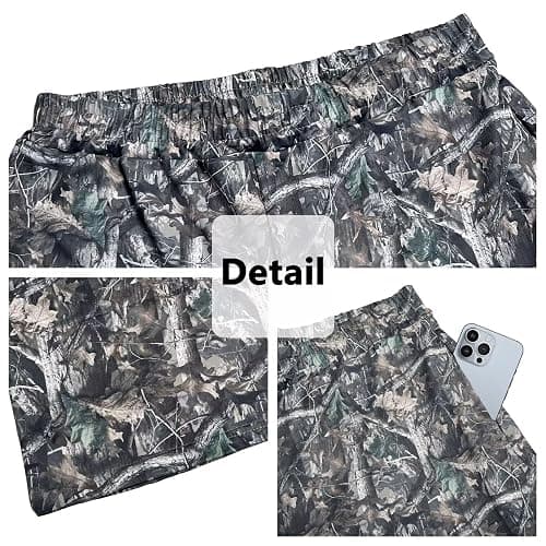 Piuntersite Men's Camo Sweatpants Loose Fit Joggers Waist Pockets Quick-Dry Hunting Hiking Workout Athletic Pants thumbnail 4