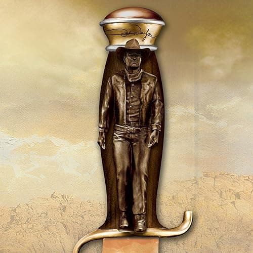 The Bradford Exchange John Wayne Collectible Knife Replica, 10-Inch Length, Porcelain Blade with Duke Portrait, Limited Edition thumbnail 2