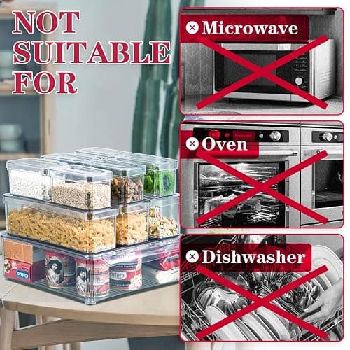 Pomeat 10 Pack Fridge Organizer, Stackable Refrigerator Bins with Lids, BPA-Free Produce Fruit Storage Containers for Fridge, Clear for Food, Drinks, Vegetable thumbnail 6