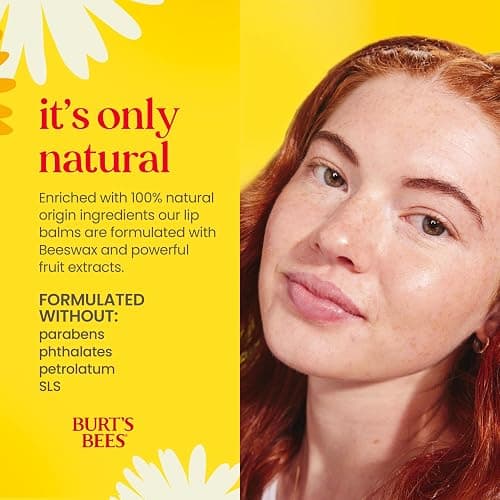 Burt's Bees Lip Balm - Pomegranate, Lip Moisturizer With Responsibly Sourced Beeswax, Tint-Free, Natural Origin Conditioning Treatment, 4 Tubes, 0.15 oz. thumbnail 4