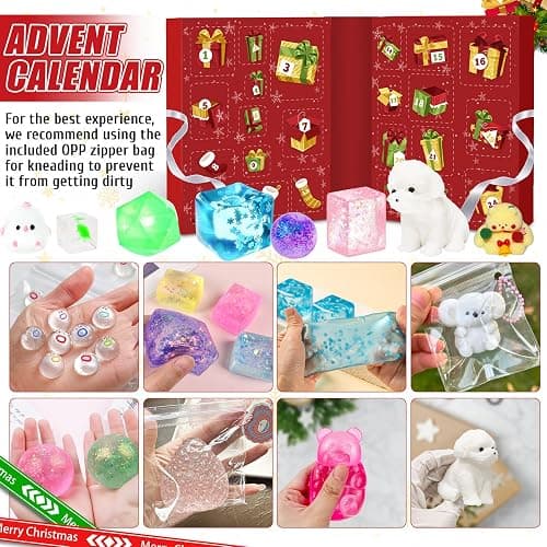 Advent Calendar 2026, 24 Days of Christmas Countdown Calendar | Including 24 Kawaii Squishies Toys, Surprises Sensory Fidget Toys for Kids & Adult, Christmas Party Favors Squeeze Gift thumbnail 5