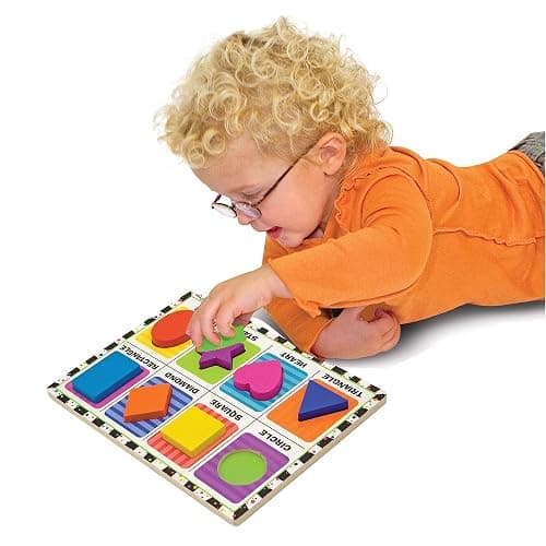 Melissa & Doug Shapes Wooden Chunky Puzzle (8 pcs) Color Matching Shape Sorter Toys for Toddlers Ages 2+ - FSC Certified thumbnail 4