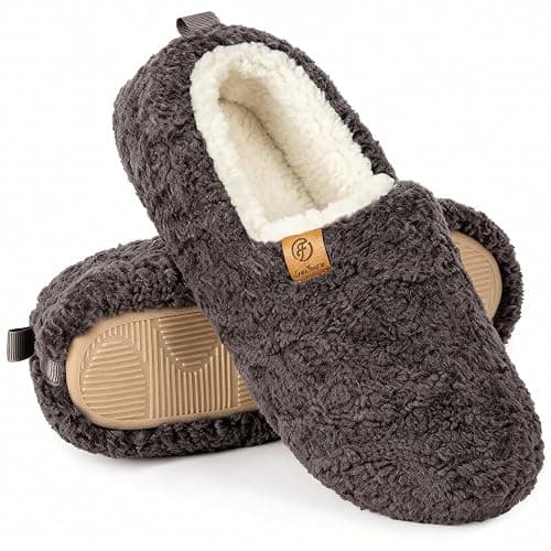 EverFoams Women’s Soft Curly Full Slippers Memory Foam Lightweight House Shoes Cozy Loafer with Polar Fleece Lining - Image 1