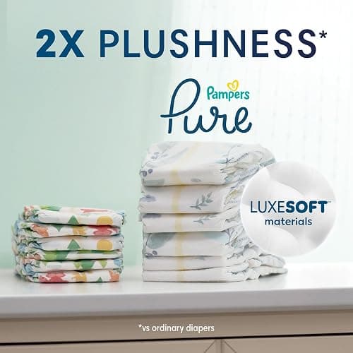 Pampers Pure Protection Baby Diapers, Size 0 (10 lbs ), 128 Count, Up to 100% Leakproof, Premium Plant-based Skin Protection, Hypoallergenic Soft Diapers thumbnail 8