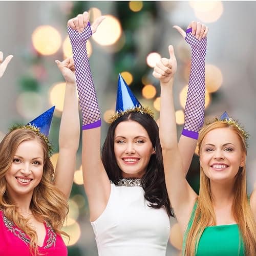 Vin Beauty 12 Pairs Neon Fishnet Gloves Long Fingerless Fishnet Arm Sleeves for Cosplay Halloween Party Scene Clothes for Women and Girls 80s Party Costume Accessories Supplies (12 Colors) thumbnail 5