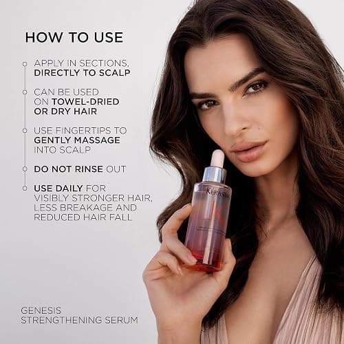Kerastase Genesis Hair Serum | Daily Strengthening Treatment for Weak or Damaged Hair | Nourishes and Reinforces Hair | Anti-Breakage | Silicone-Free | For Weakened Hair | Serum Fortifiant thumbnail 4