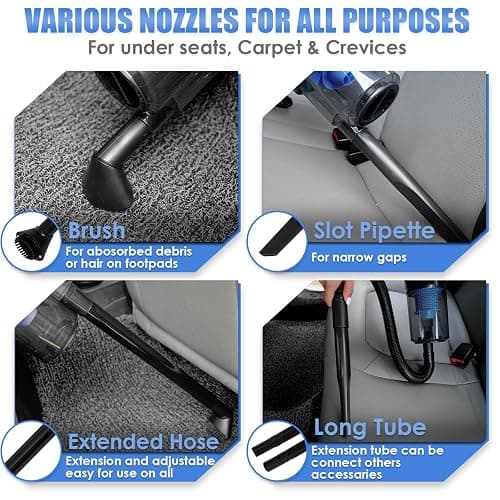 Viewsun Car Cleaning Kit, Car Interior Detailing Kit with High Power Handheld Vacuum, Detailing Brush Set, Windshield Cleaner, Cleaning Gel, Complete Auto Accessories for Men, Women thumbnail 6