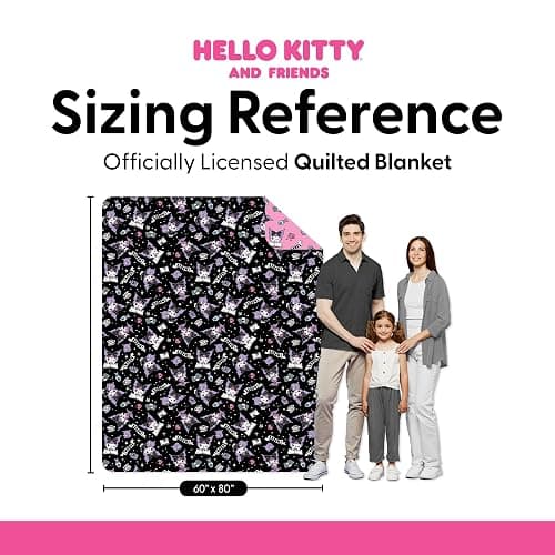 Sanrio Kuromi Fortune Teller Quilted Throw, Comfy Throw, Adults Boys Girls, Soft Lightweight for Chair or Couch, 60 x 80 inches thumbnail 4