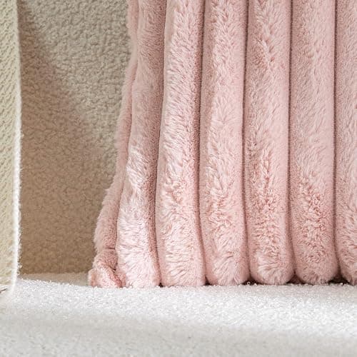 DEELAND Pack of 2,Double-Sided Faux Fur Plush Decorative Throw Pillow Covers Fuzzy Striped Soft Pillowcase Cushion Covers for Sofa Couch Bedroom thumbnail 2